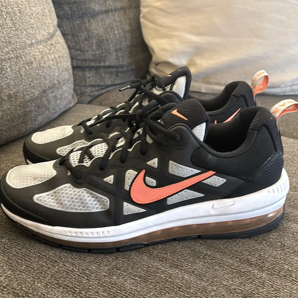 Nike Air Max Genome Gray & Black Bright Mango CW1648-004 Airmax Running Sneakers